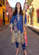 Hemline Odyssey By Mushq Embroidered Lawn 3 Piece Unstitched Suit MQ26HOL D-02 INES