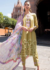 Hemline Odyssey By Mushq Embroidered Lawn 3 Piece Unstitched Suit MQ26HOL D-04 ARANZA