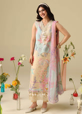 Hemline Soleil By Mushq Embroidered Lawn 3 Piece Unstitched Suit MQ26HSP D-301 BELLAROSA