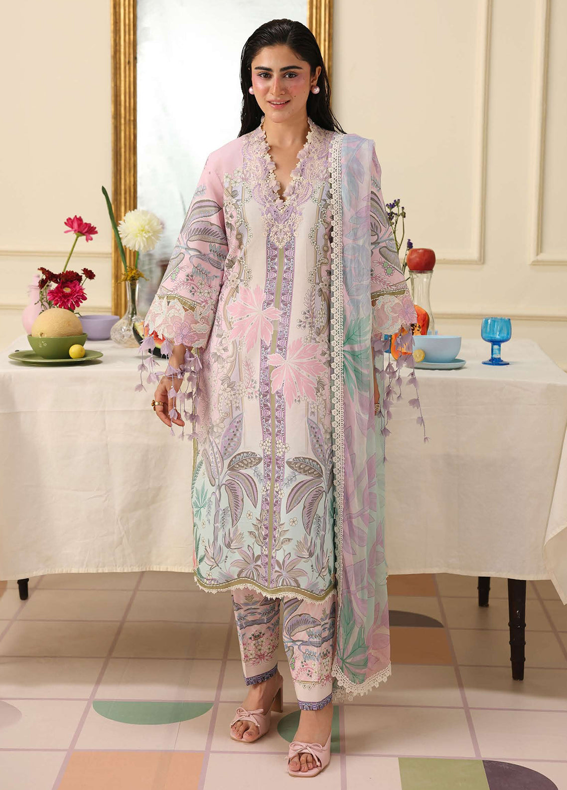 Hemline Soleil By Mushq Embroidered Lawn 3 Piece Unstitched Suit MQ26HSP D-302 SERENA BLOOM Hemline Soleil By Mushq Embroidered Lawn 3 Piece Unstitched Suit MQ26HSP D-302 SERENA BLOOM