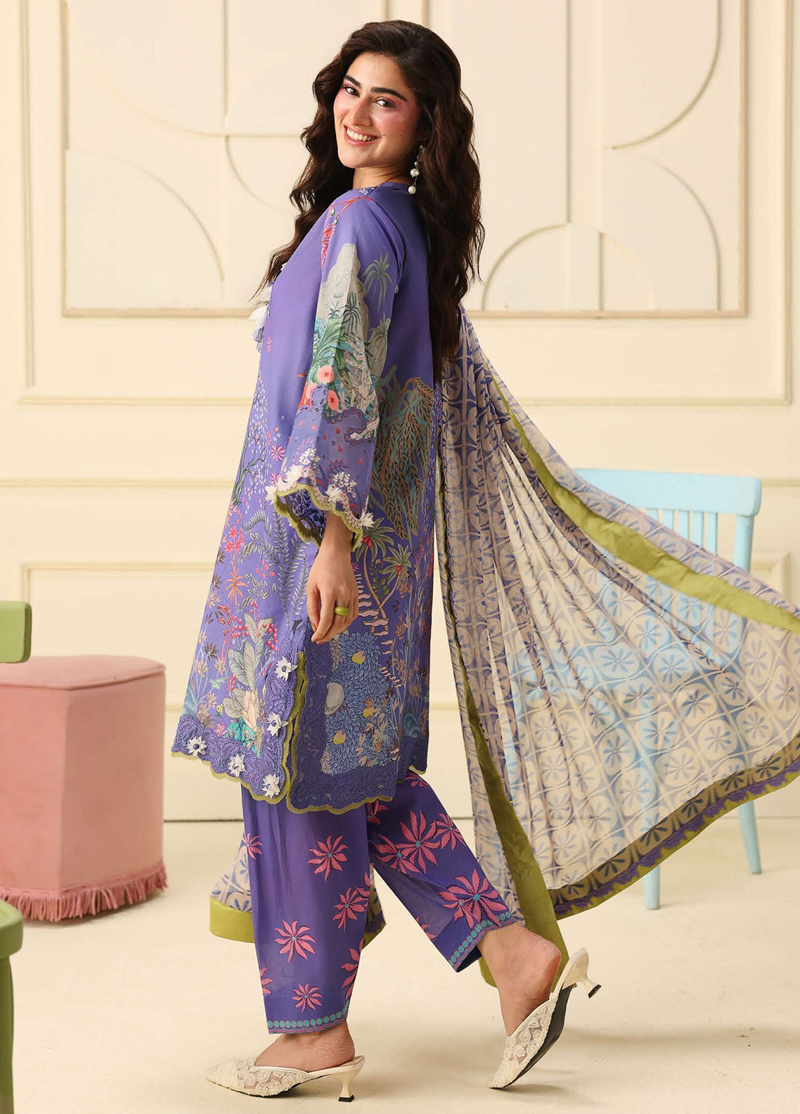 Hemline Soleil By Mushq Embroidered Lawn 3 Piece Unstitched Suit MQ26HSP D-307 CAMELLIA KISS Hemline Soleil By Mushq Embroidered Lawn 3 Piece Unstitched Suit MQ26HSP D-307 CAMELLIA KISS
