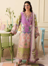 Hemline Soleil By Mushq Embroidered Lawn 3 Piece Unstitched Suit MQ26HSP D-308 LILAC WHIM