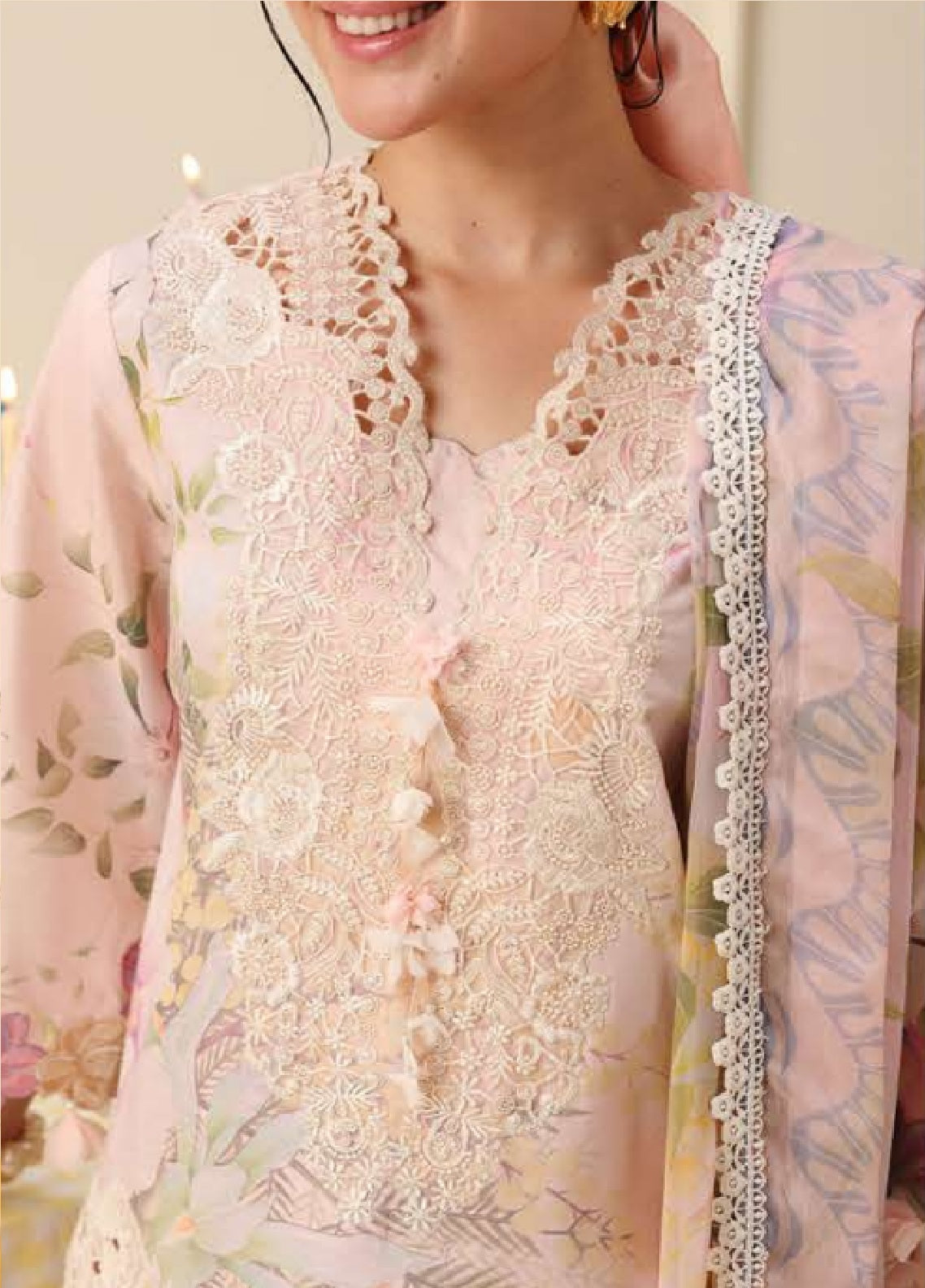 Hemline Soleil By Mushq Embroidered Lawn 3 Piece Unstitched Suit MQ26HSP D-311 BERRY CREME Hemline Soleil By Mushq Embroidered Lawn 3 Piece Unstitched Suit MQ26HSP D-311 BERRY CREME