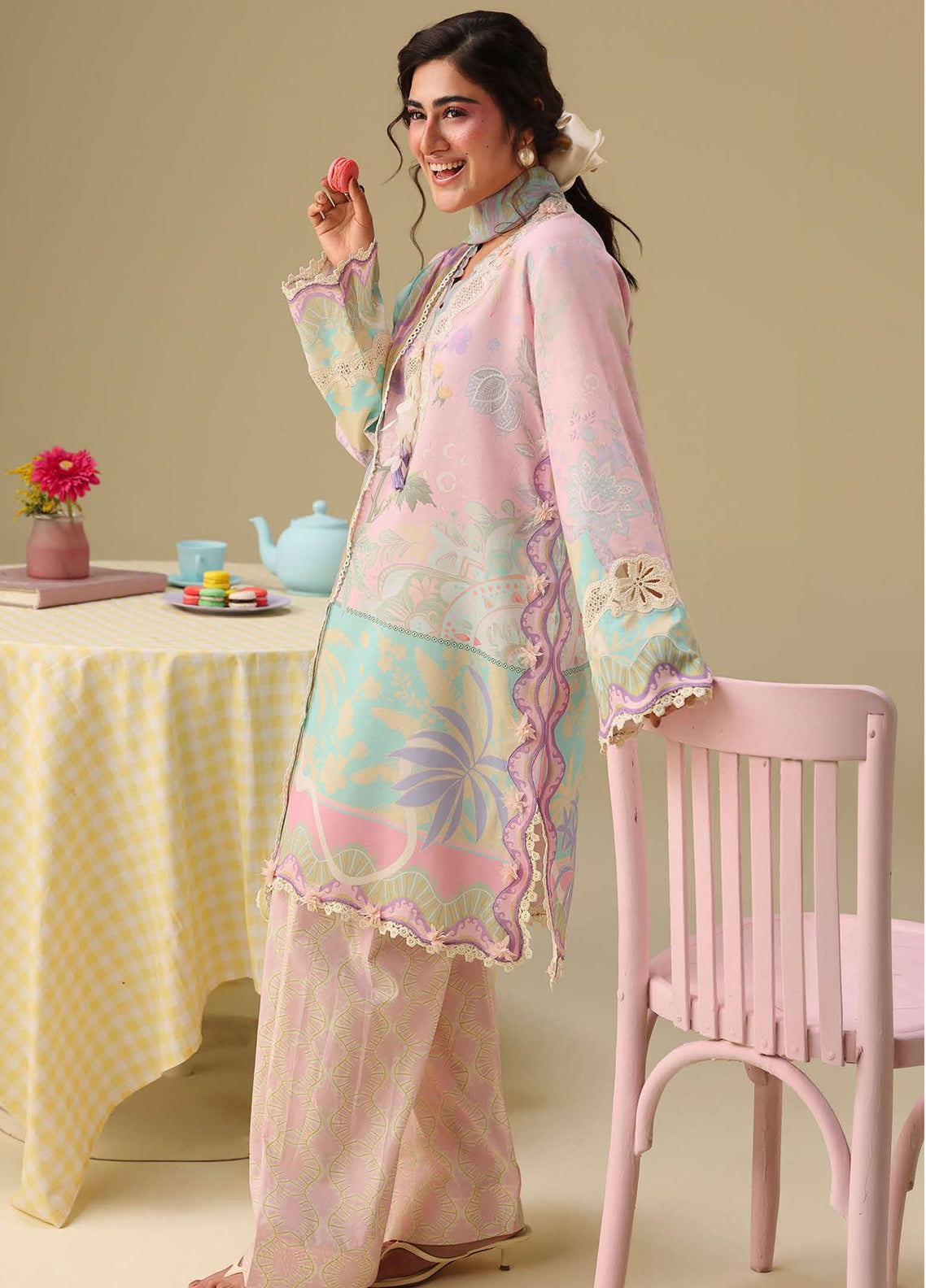 Hemline Soleil By Mushq Embroidered Lawn 3 Piece Unstitched Suit MQ26HSP D-312 HONEY PETAL Hemline Soleil By Mushq Embroidered Lawn 3 Piece Unstitched Suit MQ26HSP D-312 HONEY PETAL