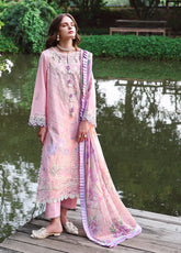 Hemline The Secret Garden By Mushq Embroidered Lawn 3 Piece Unstitched Suit MQ26HLTSGV2 D-02 MOONPETAL