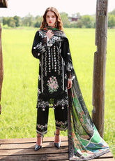 Hemline The Secret Garden By Mushq Embroidered Lawn 3 Piece Unstitched Suit MQ26HLTSGV2 D-09 NIGHTSHADE BLOOM