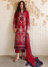 Hemline The Secret Garden By Mushq Embroidered Lawn 3 Piece Unstitched Suit MQ26HLTSGV3 D-02 LUMA BLOOM