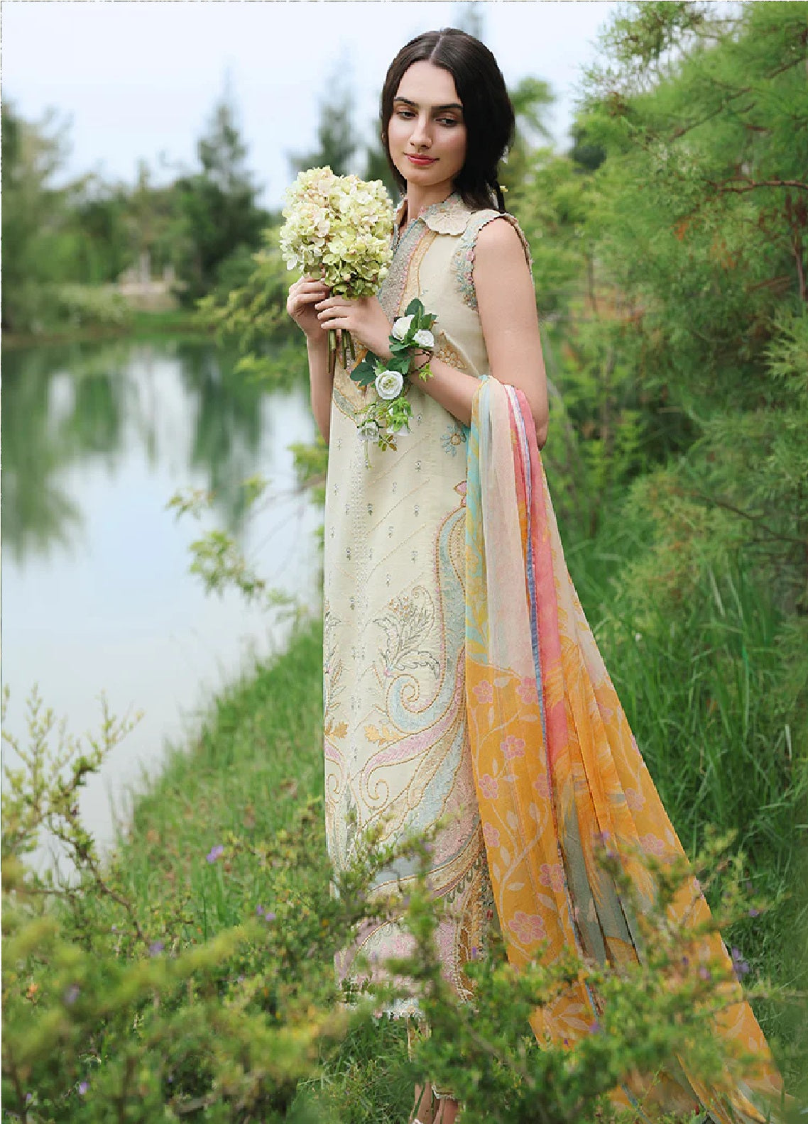 Hemline The Secret Garden By Mushq Embroidered Lawn 3 Piece Unstitched Suit MQ26HLTSGV3 D-06 NOCTURNE FLORA Hemline The Secret Garden By Mushq Embroidered Lawn 3 Piece Unstitched Suit MQ26HLTSGV3 D-06 NOCTURNE FLORA