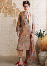 Hemline The Secret Garden By Mushq Embroidered Lawn 3 Piece Unstitched Suit MQ26HLTSGV3 D-08 WILD BLOOM