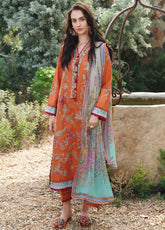 Hemline The Secret Garden By Mushq Embroidered Lawn 3 Piece Unstitched Suit MQ26HLTSGV3 D-09 ROSEARIE DREAM
