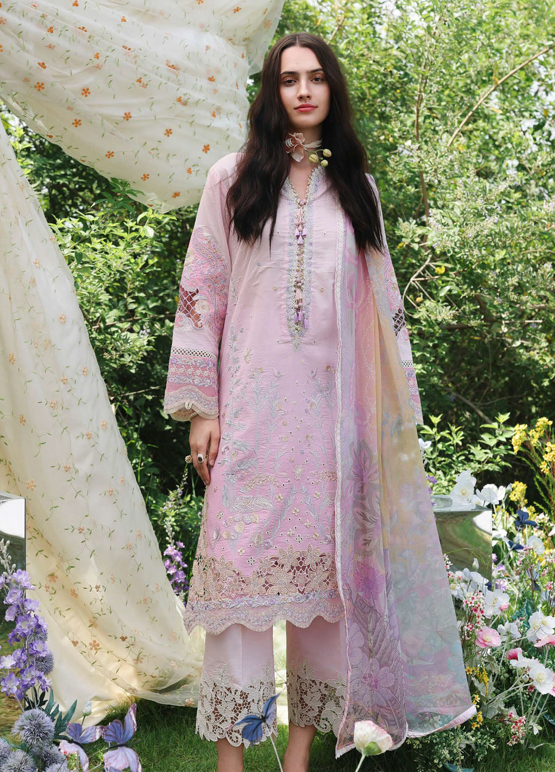 Hemline The Secret Garden By Mushq Embroidered Lawn 3 Piece Unstitched Suit MQ26HLTSGV3 D-12 ENCHANTED VINE Hemline The Secret Garden By Mushq Embroidered Lawn 3 Piece Unstitched Suit MQ26HLTSGV3 D-12 ENCHANTED VINE