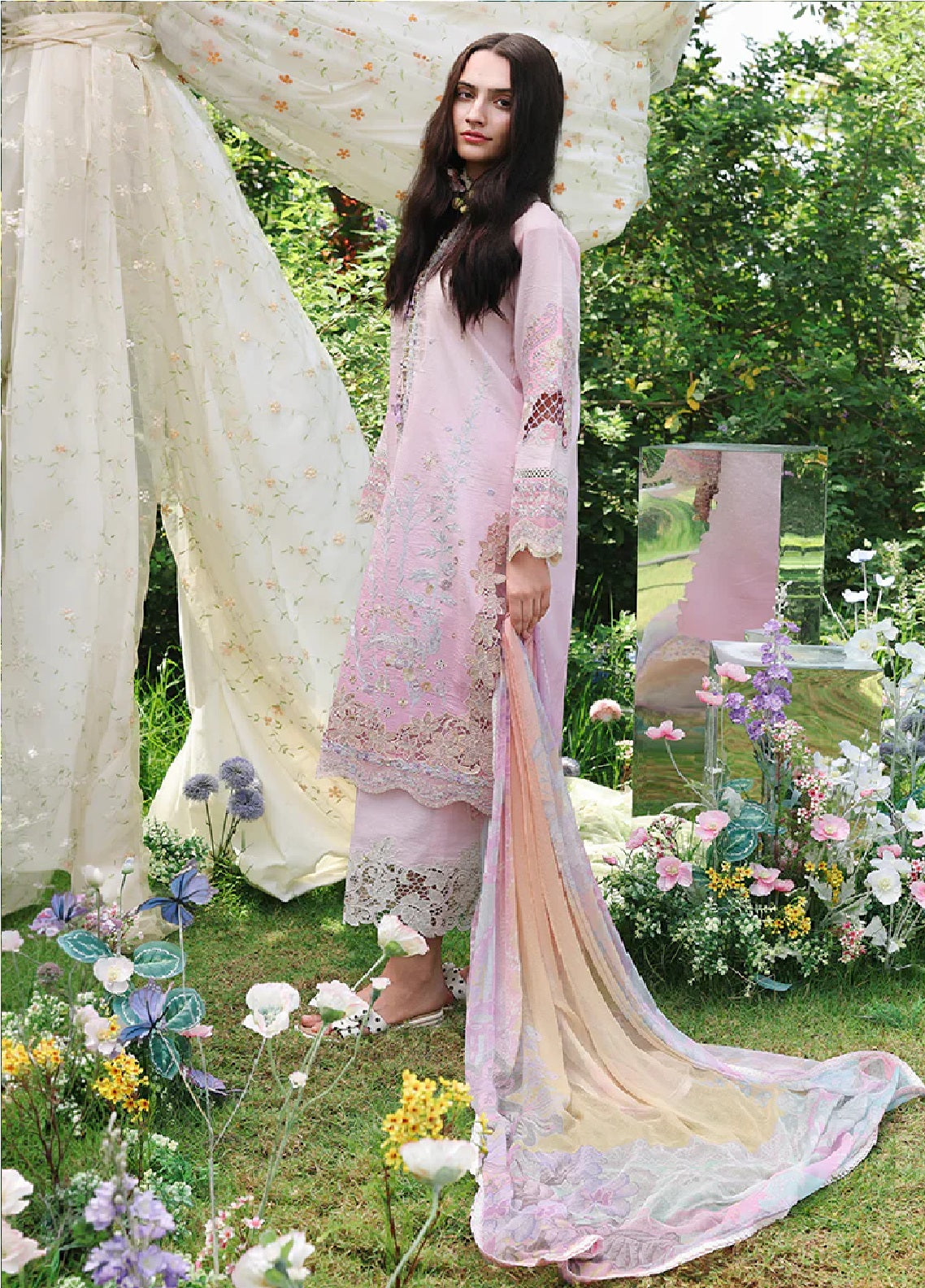 Hemline The Secret Garden By Mushq Embroidered Lawn 3 Piece Unstitched Suit MQ26HLTSGV3 D-12 ENCHANTED VINE Hemline The Secret Garden By Mushq Embroidered Lawn 3 Piece Unstitched Suit MQ26HLTSGV3 D-12 ENCHANTED VINE