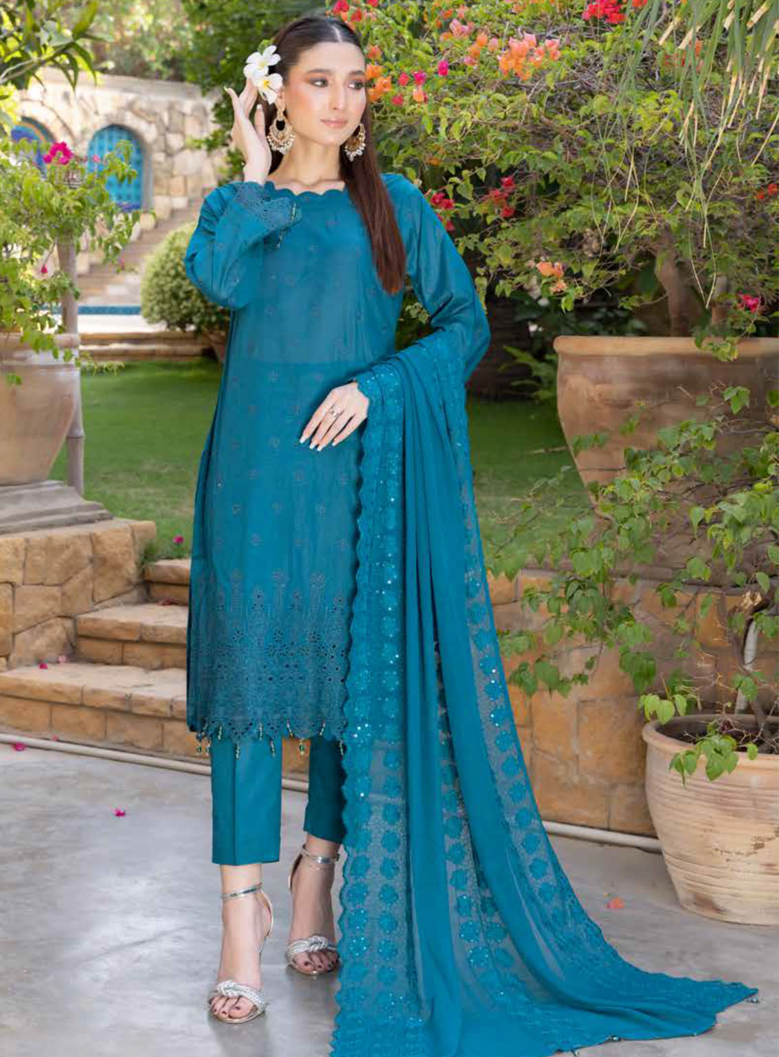 Heritage By Schick Embroidered Lawn Suits Unstitched 3 Piece - SDH24HRL 08 Heritage By Schick Embroidered Lawn Suits Unstitched 3 Piece - SDH24HRL 08