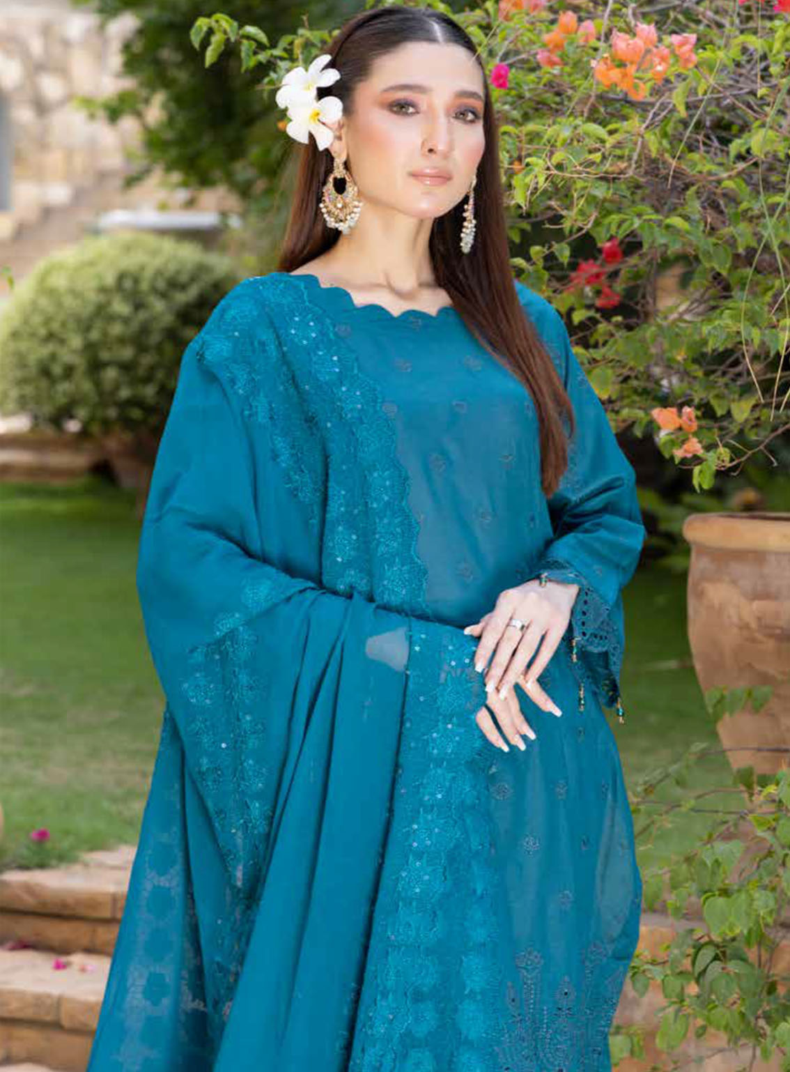 Heritage By Schick Embroidered Lawn Suits Unstitched 3 Piece - SDH24HRL 08 Heritage By Schick Embroidered Lawn Suits Unstitched 3 Piece - SDH24HRL 08