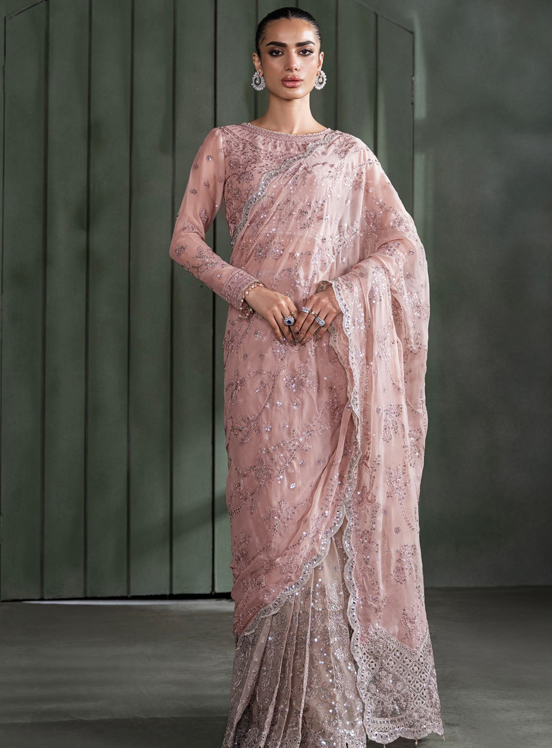 Heritage By Zarif Embroidered Chiffon Suits Unstitched 3 Piece - ZF24HF ZHF-07 ELMIRA Heritage By Zarif Embroidered Chiffon Suits Unstitched 3 Piece - ZF24HF ZHF-07 ELMIRA