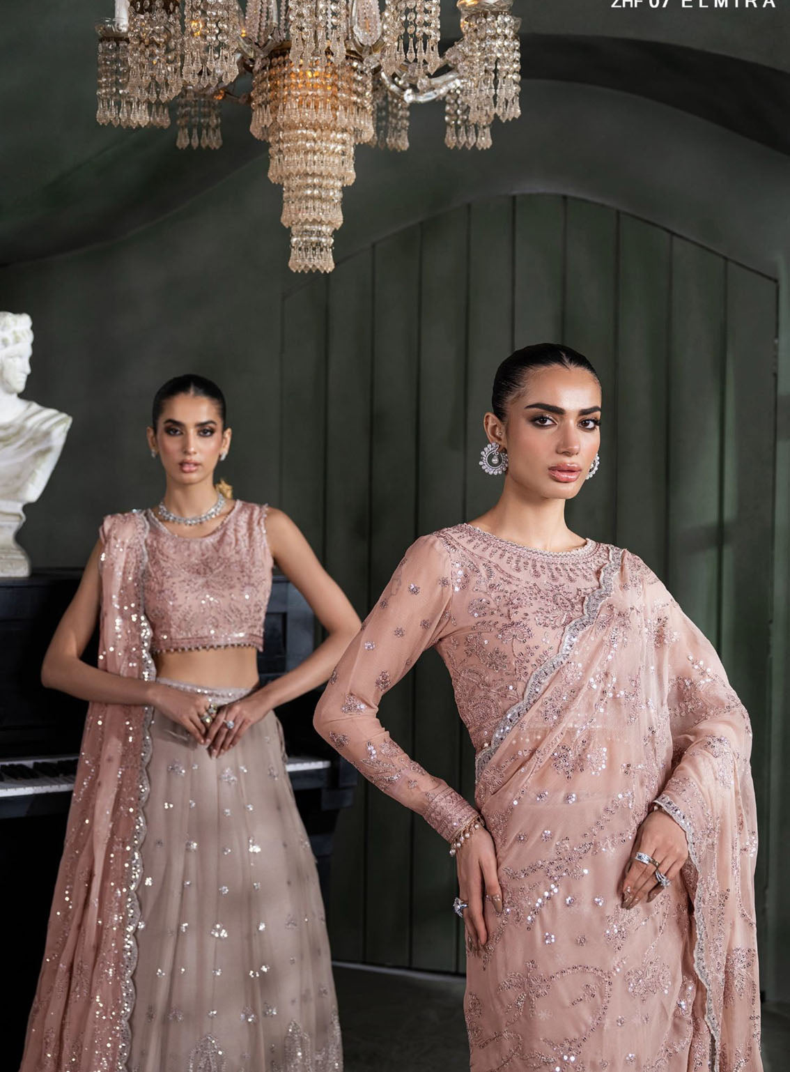 Heritage By Zarif Embroidered Chiffon Suits Unstitched 3 Piece - ZF24HF ZHF-07 ELMIRA Heritage By Zarif Embroidered Chiffon Suits Unstitched 3 Piece - ZF24HF ZHF-07 ELMIRA