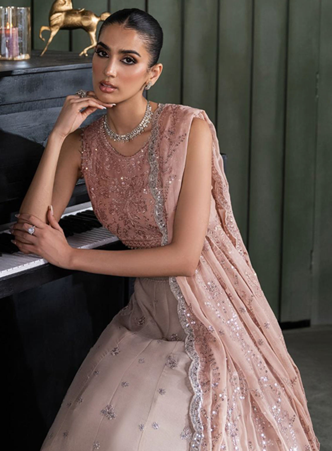 Heritage By Zarif Embroidered Chiffon Suits Unstitched 3 Piece - ZF24HF ZHF-07 ELMIRA Heritage By Zarif Embroidered Chiffon Suits Unstitched 3 Piece - ZF24HF ZHF-07 ELMIRA