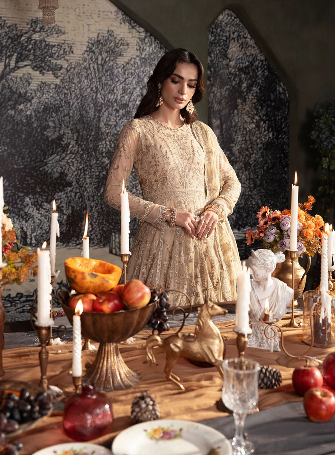 Heritage By Zarif Embroidered Net Suits Unstitched 3 Piece - ZF24HF ZHF-01 AVELINA Heritage By Zarif Embroidered Net Suits Unstitched 3 Piece - ZF24HF ZHF-01 AVELINA