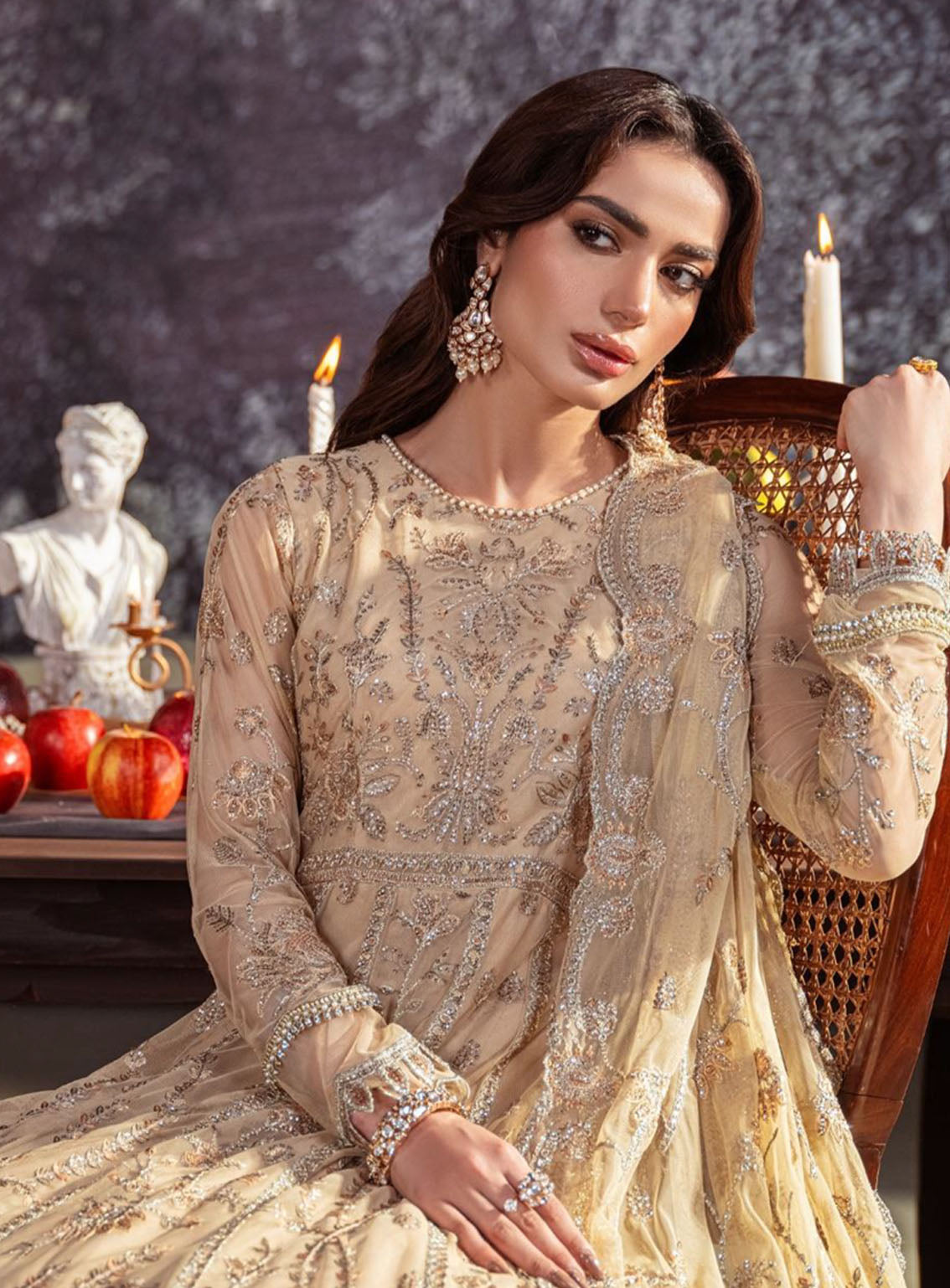 Heritage By Zarif Embroidered Net Suits Unstitched 3 Piece - ZF24HF ZHF-01 AVELINA Heritage By Zarif Embroidered Net Suits Unstitched 3 Piece - ZF24HF ZHF-01 AVELINA