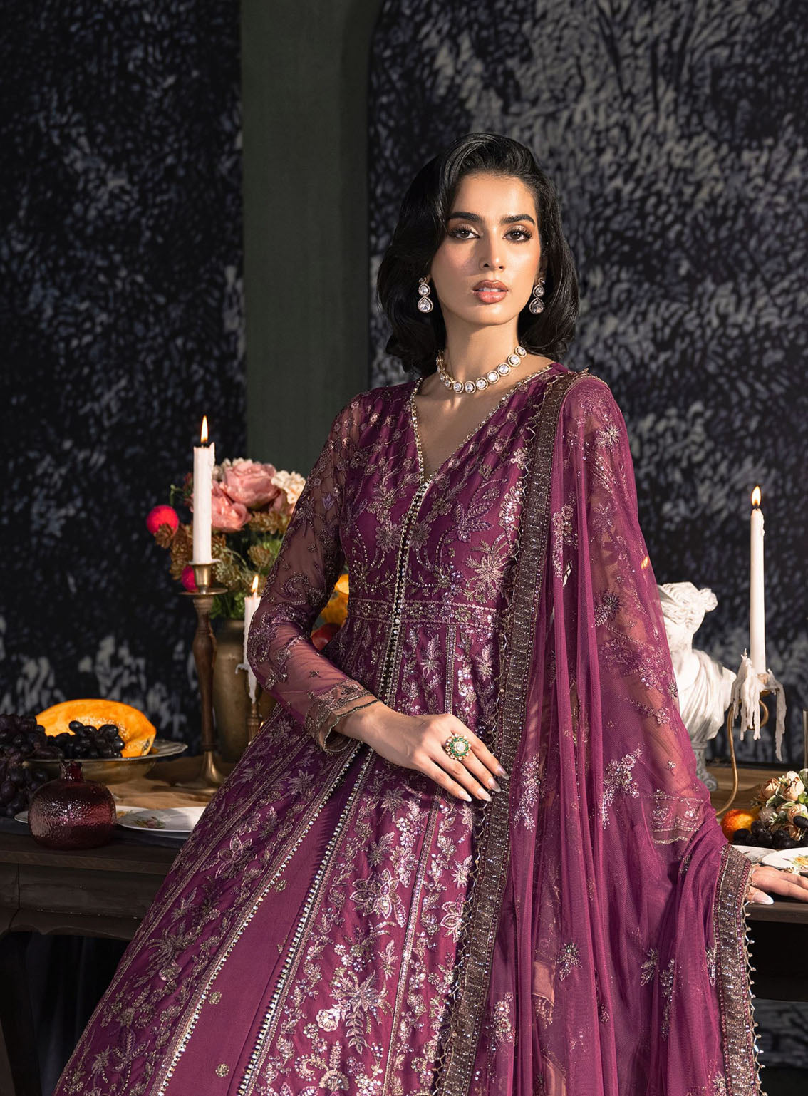 Heritage By Zarif Embroidered Net Suits Unstitched 3 Piece - ZF24HF ZHF-02 TIFFANY Heritage By Zarif Embroidered Net Suits Unstitched 3 Piece - ZF24HF ZHF-02 TIFFANY