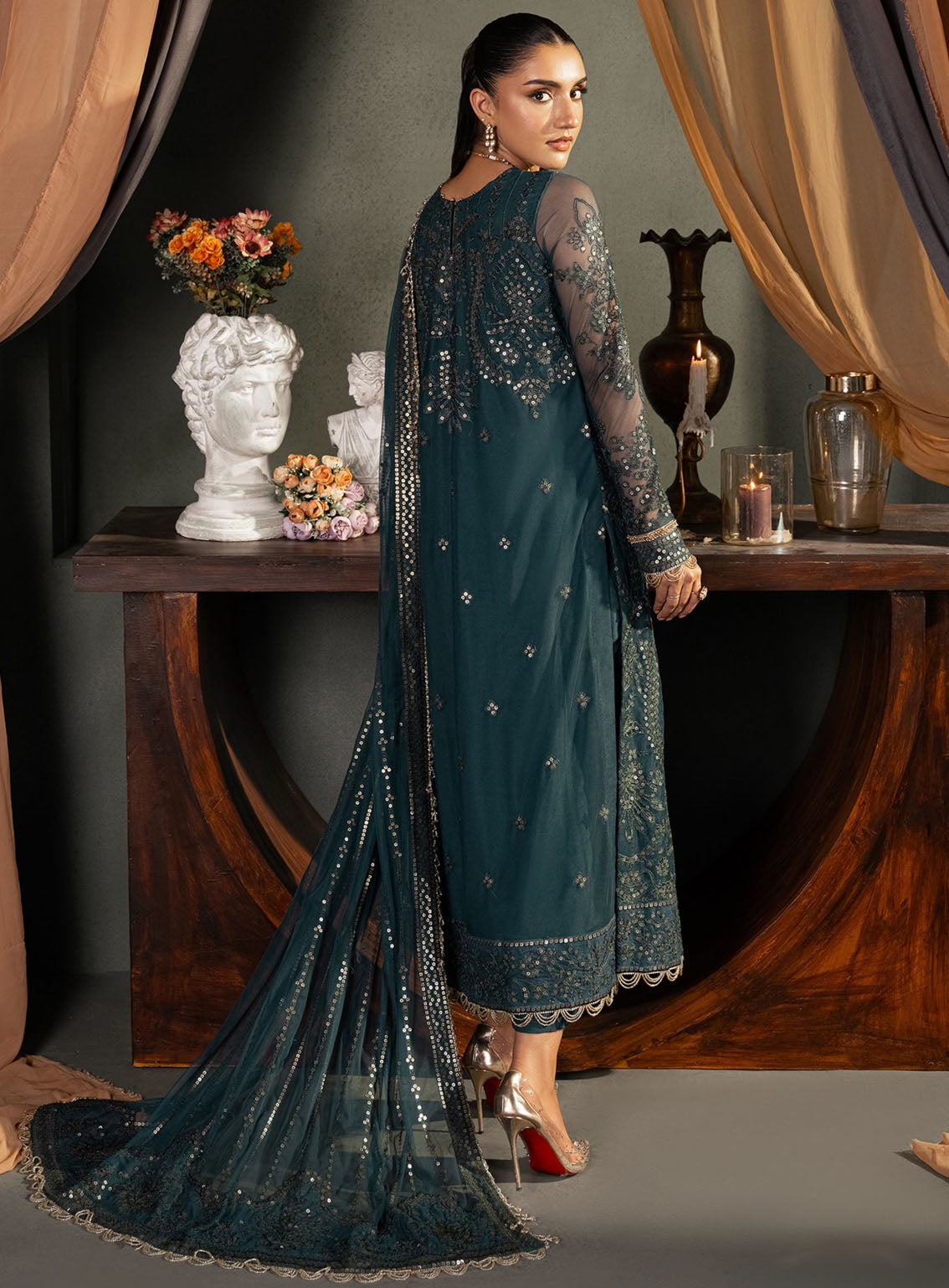 Heritage By Zarif Embroidered Net Suits Unstitched 3 Piece - ZF24HF ZHF-04 ARHA Heritage By Zarif Embroidered Net Suits Unstitched 3 Piece - ZF24HF ZHF-04 ARHA