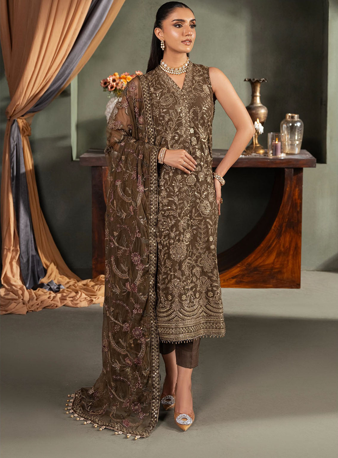 Heritage By Zarif Embroidered Net Suits Unstitched 3 Piece - ZF24HF ZHF-06 ZHALAY Heritage By Zarif Embroidered Net Suits Unstitched 3 Piece - ZF24HF ZHF-06 ZHALAY