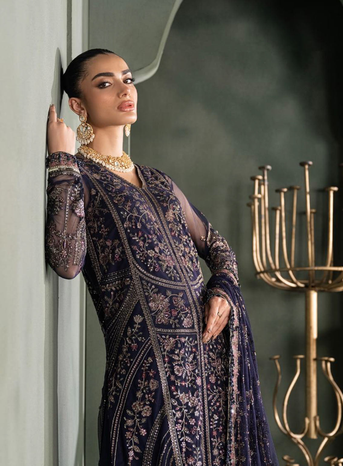 Heritage By Zarif Embroidered Net Suits Unstitched 3 Piece - ZF24HF ZHF-08 SIRENE Heritage By Zarif Embroidered Net Suits Unstitched 3 Piece - ZF24HF ZHF-08 SIRENE