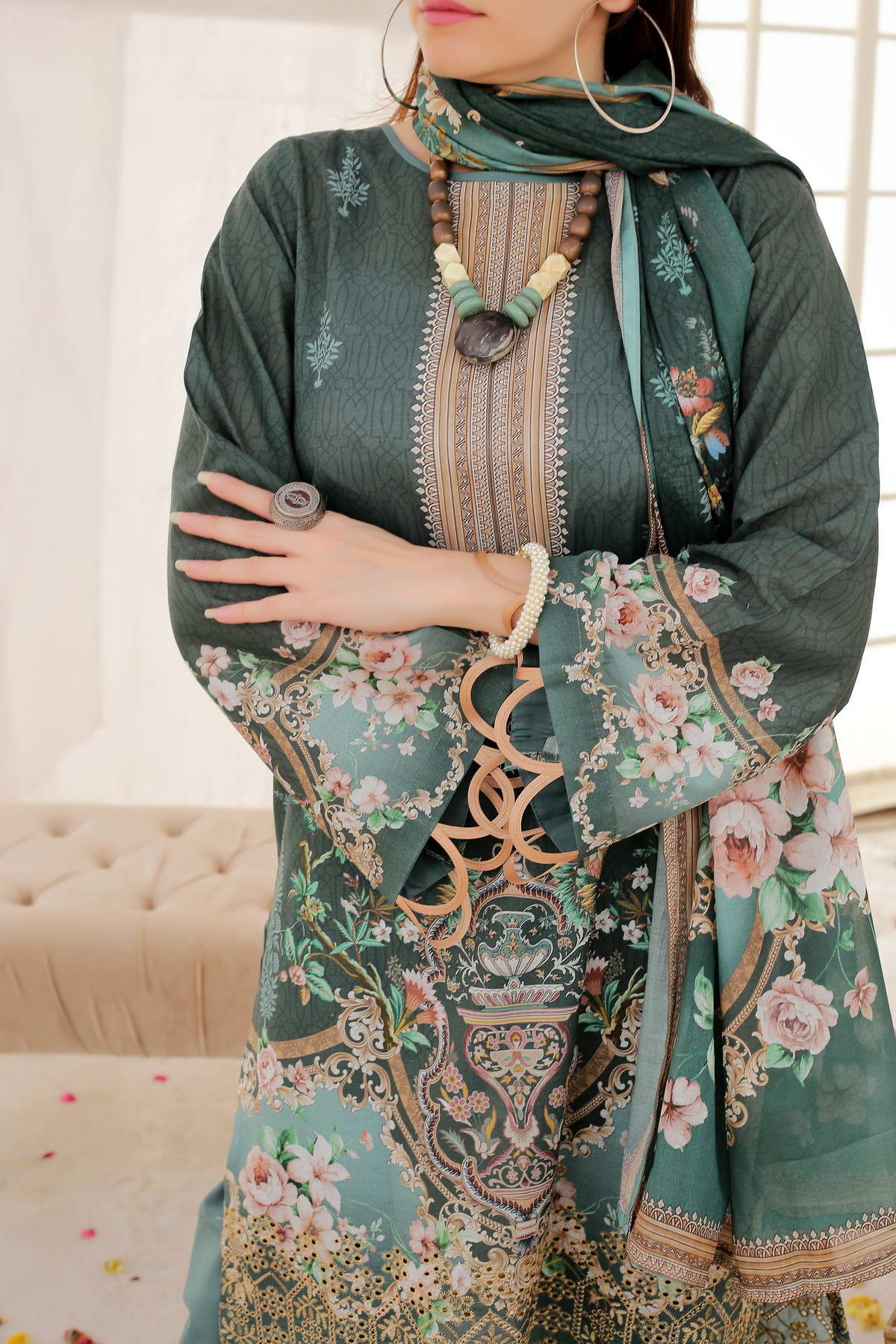 Mariyah By VS Textile Embroidered Lawn Unstitched 3 Piece Suit - 35 Mariyah By VS Textile Embroidered Lawn Unstitched 3 Piece Suit - 35