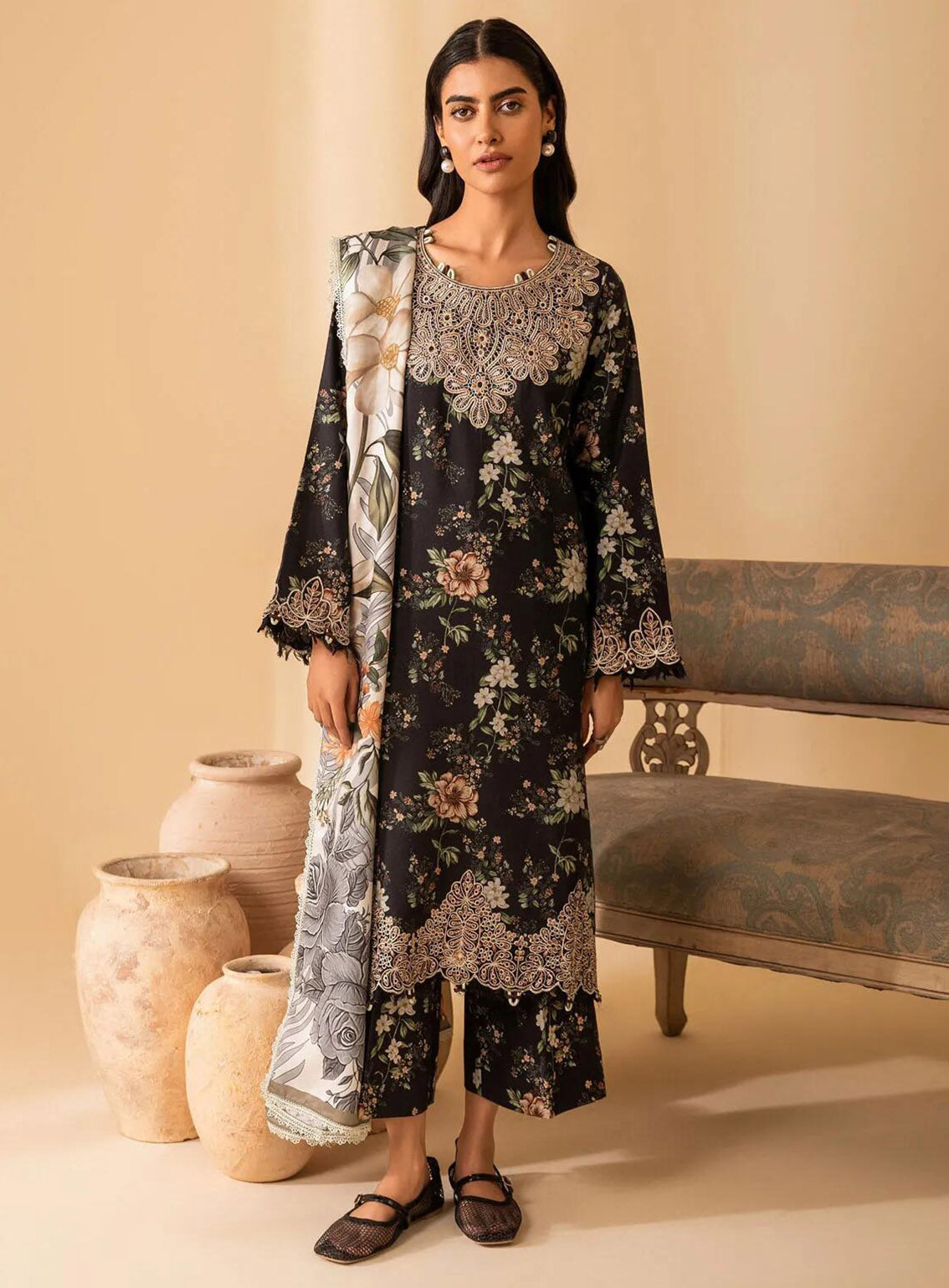 Izabel by Aabyaan Embroidered Linen Suit Unstitched 3 Piece - ABY24IZ AZ-01 ELARA Izabel by Aabyaan Embroidered Linen Suit Unstitched 3 Piece - ABY24IZ AZ-01 ELARA