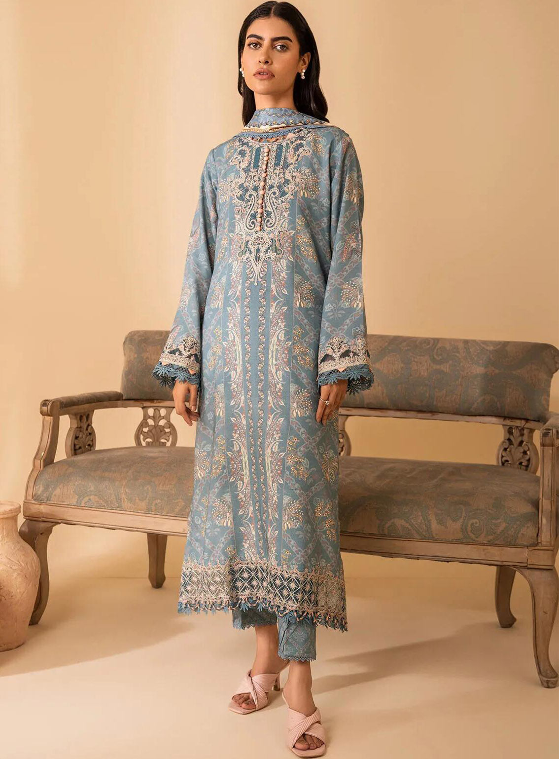 Izabel by Aabyaan Embroidered Linen Suit Unstitched 3 Piece - ABY24IZ AZ-05 SERENA Izabel by Aabyaan Embroidered Linen Suit Unstitched 3 Piece - ABY24IZ AZ-05 SERENA