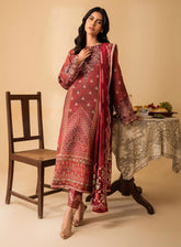 Izabel by Aabyaan Embroidered Linen Suit Unstitched 3 Piece - ABY24IZ AZ-09 TAHLIA