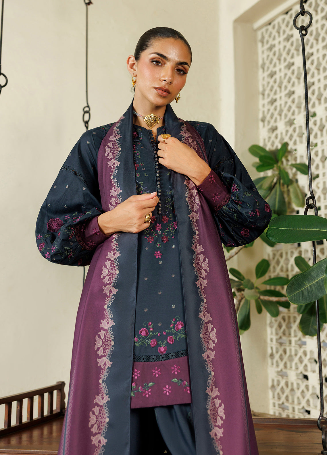Iznik Embroidered Viscose Linen 3 Piece Unstitched Suit IZ26PFV D-IPF-26 Iznik Embroidered Viscose Linen 3 Piece Unstitched Suit IZ26PFV D-IPF-26