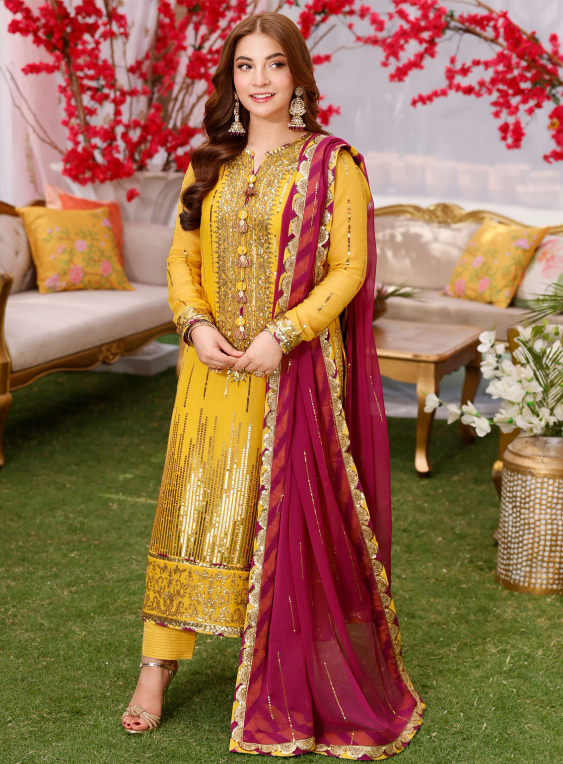 Jag Mag By Asim Jofa Embroidered Chiffon Suits Unstitched 3 Piece - AJ24JM AJMJ-20 Jag Mag By Asim Jofa Embroidered Chiffon Suits Unstitched 3 Piece - AJ24JM AJMJ-20