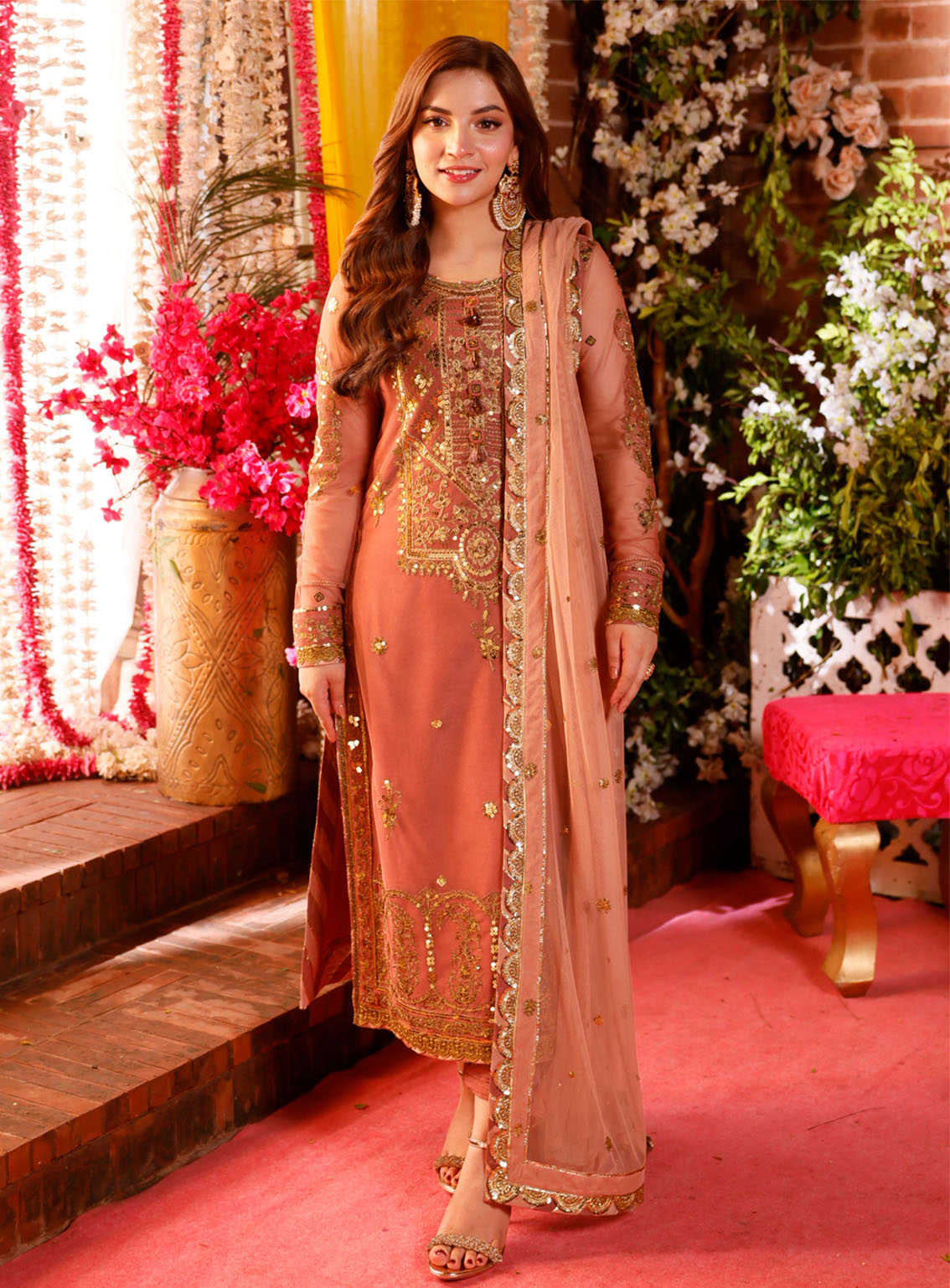 Jag Mag By Asim Jofa Embroidered Net Suits Unstitched 3 Piece - AJ24JM AJMJ-25 Jag Mag By Asim Jofa Embroidered Net Suits Unstitched 3 Piece - AJ24JM AJMJ-25