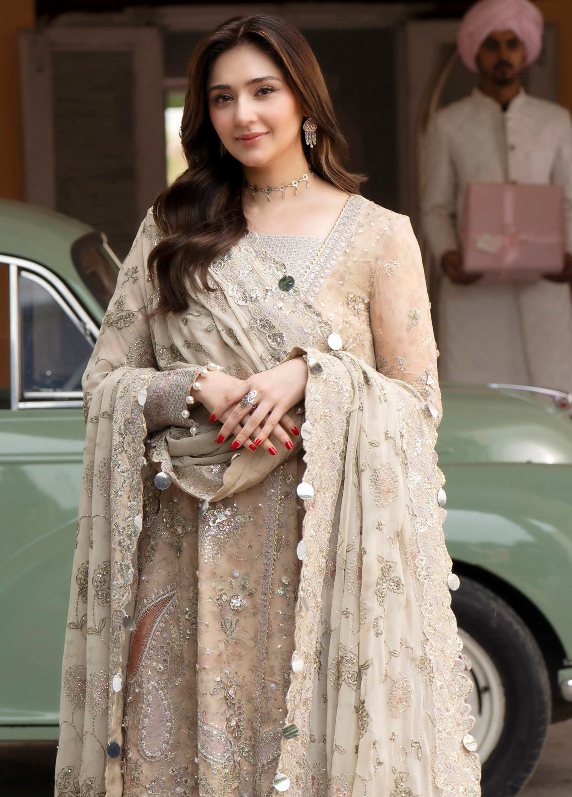 Jhoomro By Nureh Luxury Embroidered Chiffon 3 Piece Unstitched Suit NU26JLF D-NL-96 IZEL Jhoomro By Nureh Luxury Embroidered Chiffon 3 Piece Unstitched Suit NU26JLF D-NL-96 IZEL