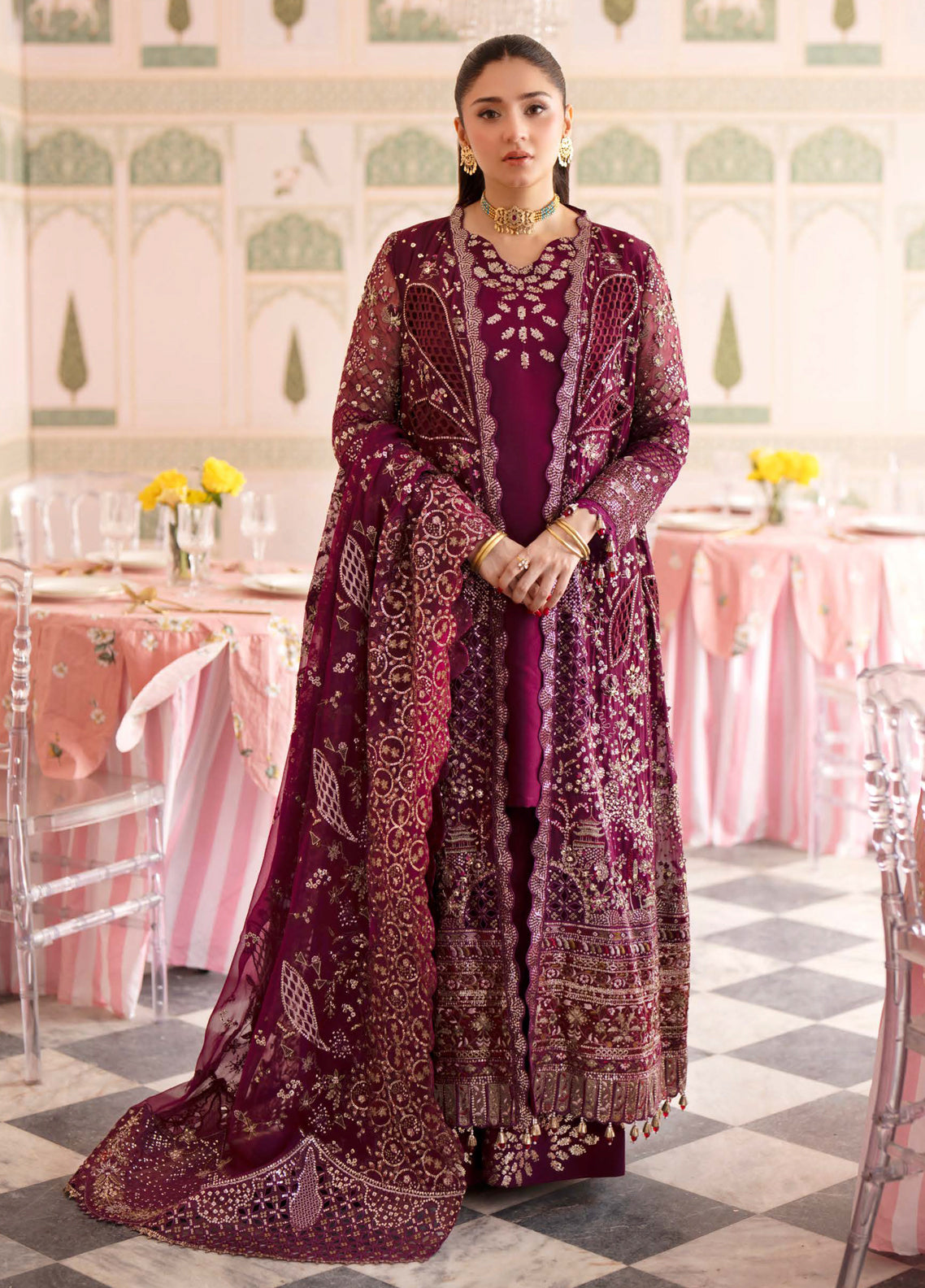 Jhoomro By Nureh Luxury Embroidered Chiffon 3 Piece Unstitched Suit NU26JLF D-NL-97 NUR Jhoomro By Nureh Luxury Embroidered Chiffon 3 Piece Unstitched Suit NU26JLF D-NL-97 NUR