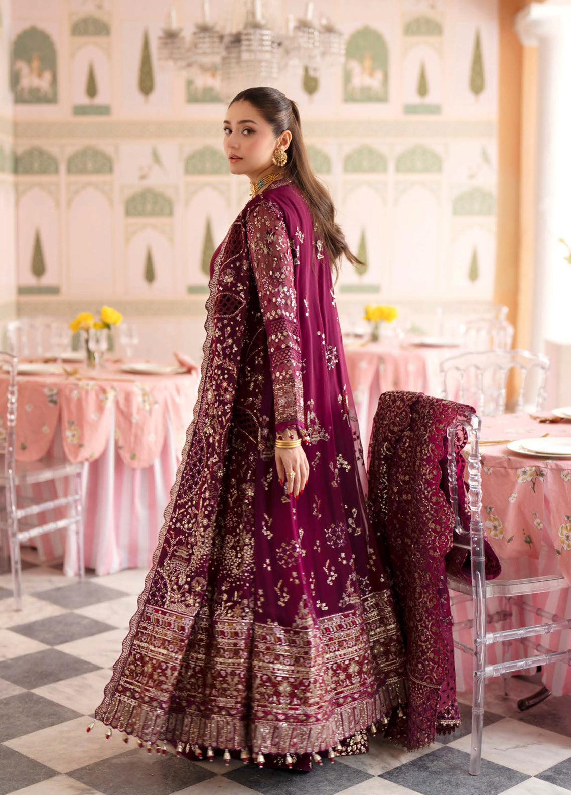 Jhoomro By Nureh Luxury Embroidered Chiffon 3 Piece Unstitched Suit NU26JLF D-NL-97 NUR Jhoomro By Nureh Luxury Embroidered Chiffon 3 Piece Unstitched Suit NU26JLF D-NL-97 NUR