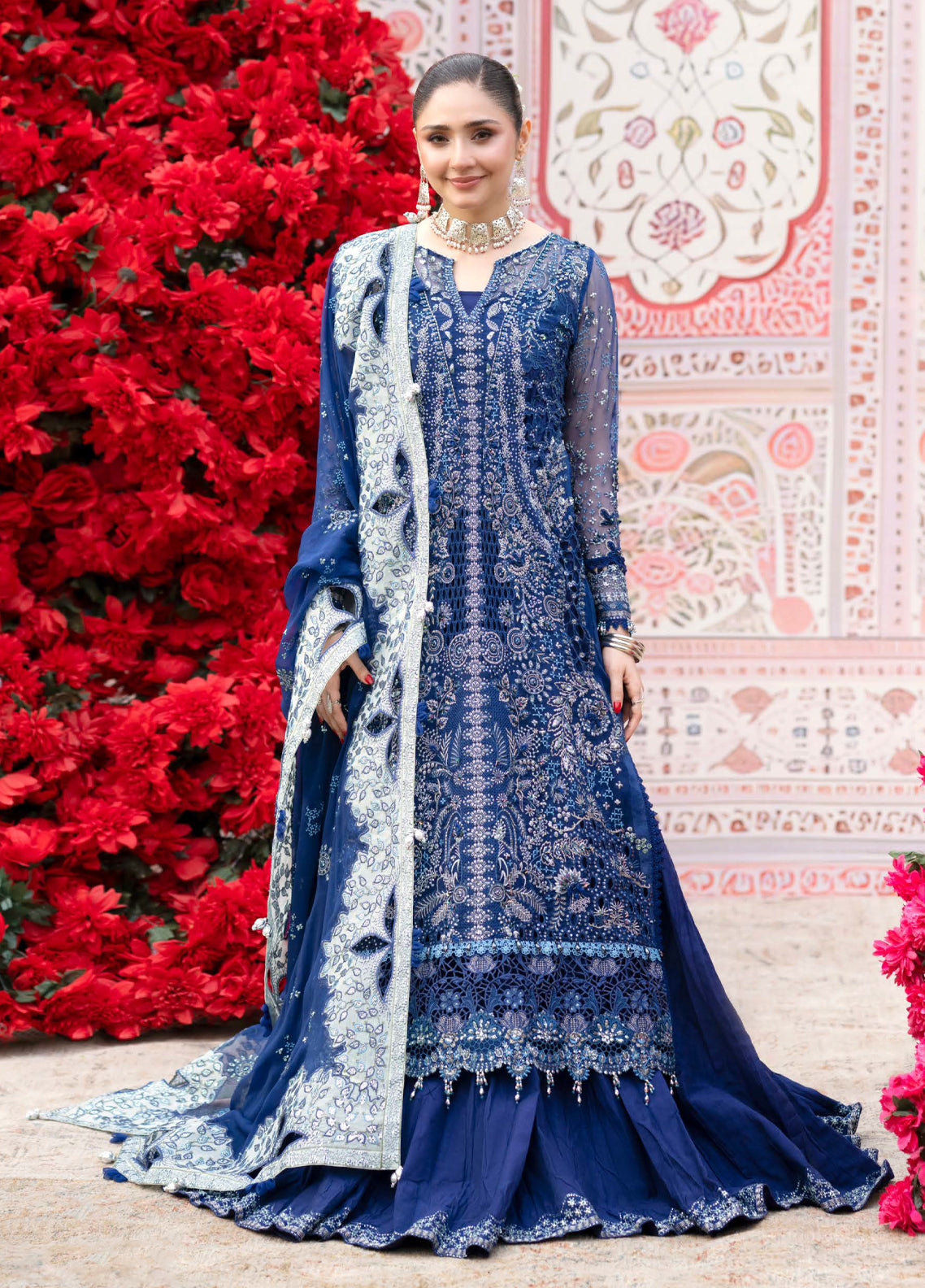 Jhoomro By Nureh Luxury Embroidered Organza 3 Piece Unstitched Suit NU26JLF D-NL-99 MIA Jhoomro By Nureh Luxury Embroidered Organza 3 Piece Unstitched Suit NU26JLF D-NL-99 MIA