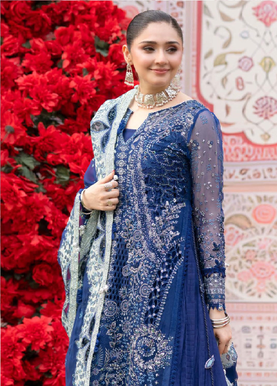 Jhoomro By Nureh Luxury Embroidered Organza 3 Piece Unstitched Suit NU26JLF D-NL-99 MIA Jhoomro By Nureh Luxury Embroidered Organza 3 Piece Unstitched Suit NU26JLF D-NL-99 MIA