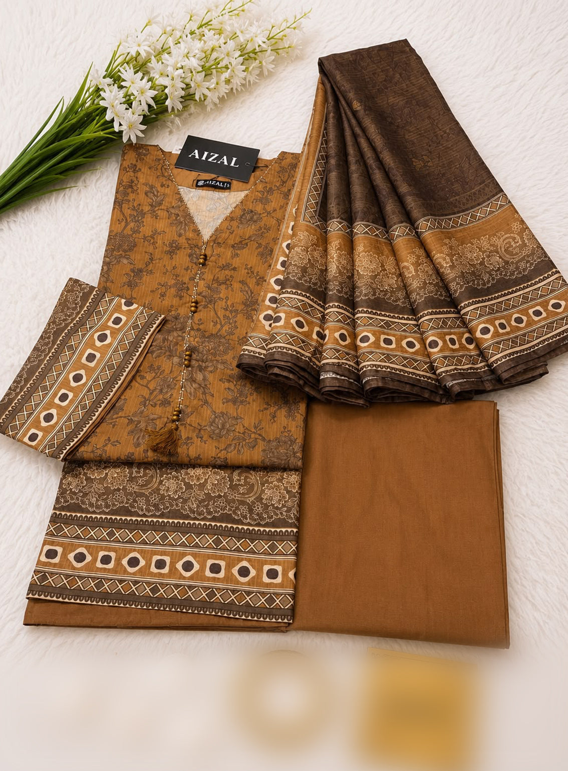 Kainat By Aizal Printed Lawn 3 Piece Stitched Suit AL26KPLV4 D-902 Kainat By Aizal Printed Lawn 3 Piece Stitched Suit AL26KPLV4 D-902