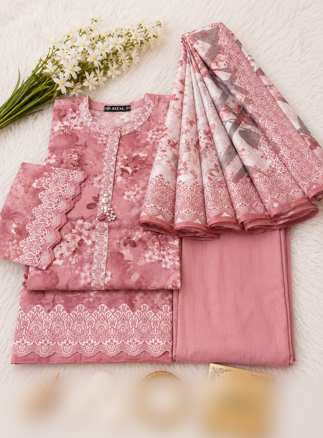 Kainat By Aizal Printed Lawn 3 Piece Stitched Suit AL26KPLV4 D-918 Kainat By Aizal Printed Lawn 3 Piece Stitched Suit AL26KPLV4 D-918
