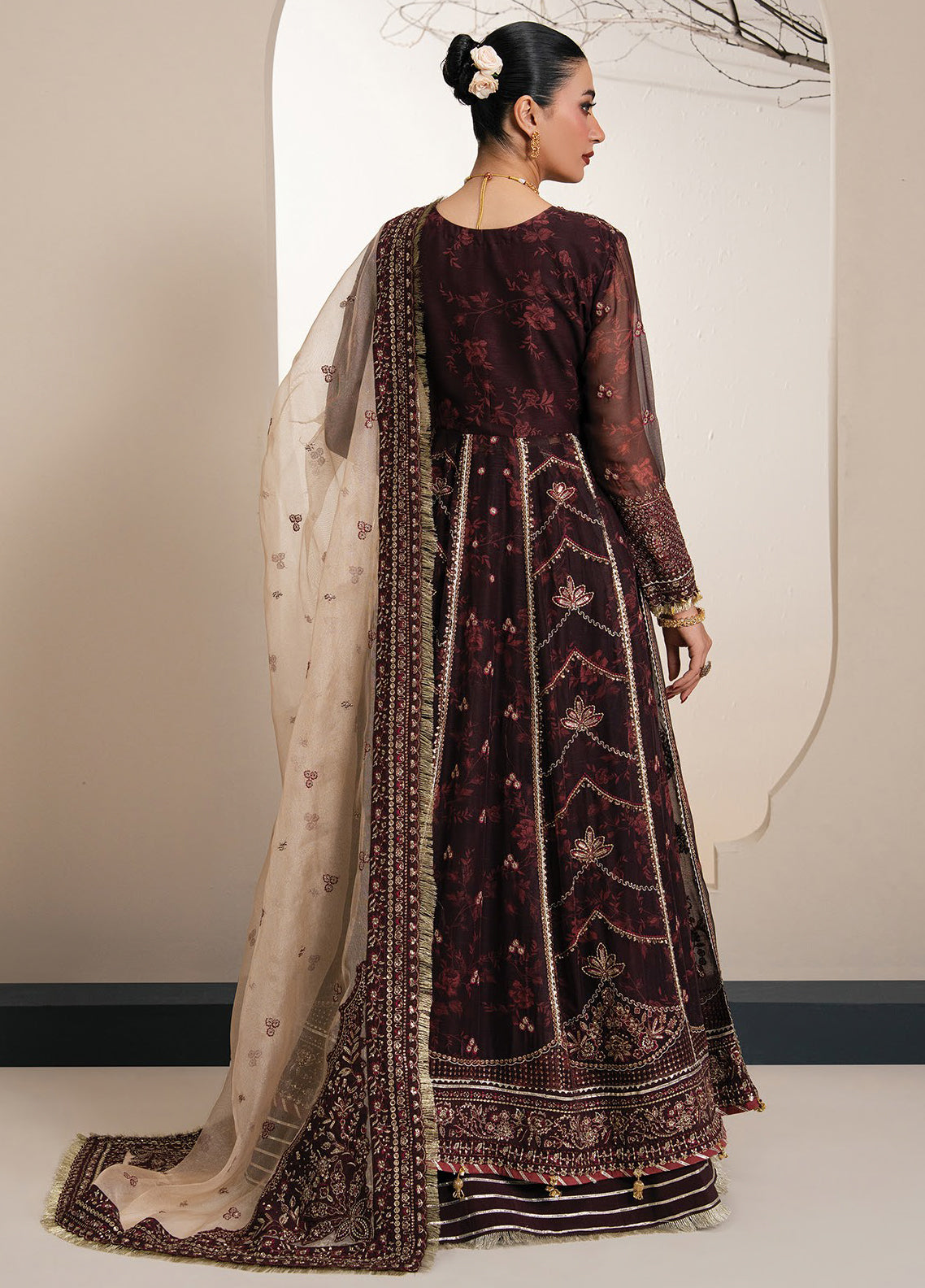 Kalani By Xenia Luxury Formals Embroidered Chiffon 3 Piece Unstitched Suit XE26KLF D-04 OLYRA Kalani By Xenia Luxury Formals Embroidered Chiffon 3 Piece Unstitched Suit XE26KLF D-04 OLYRA