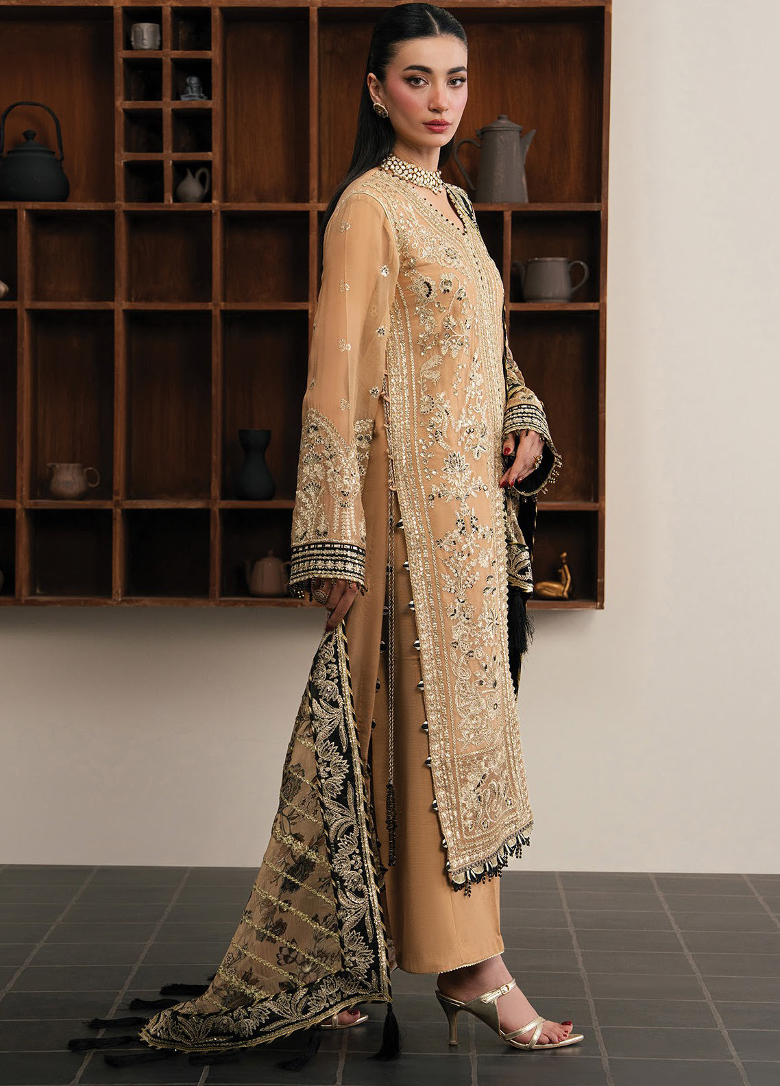 Kalani By Xenia Luxury Formals Embroidered Chiffon 3 Piece Unstitched Suit XE26KLF D-10 NERYA Kalani By Xenia Luxury Formals Embroidered Chiffon 3 Piece Unstitched Suit XE26KLF D-10 NERYA