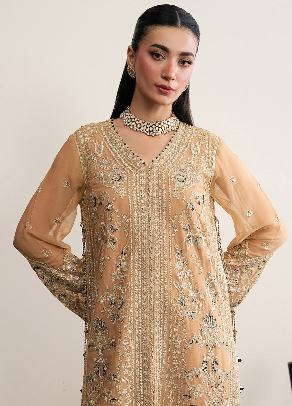 Kalani By Xenia Luxury Formals Embroidered Chiffon 3 Piece Unstitched Suit XE26KLF D-10 NERYA Kalani By Xenia Luxury Formals Embroidered Chiffon 3 Piece Unstitched Suit XE26KLF D-10 NERYA
