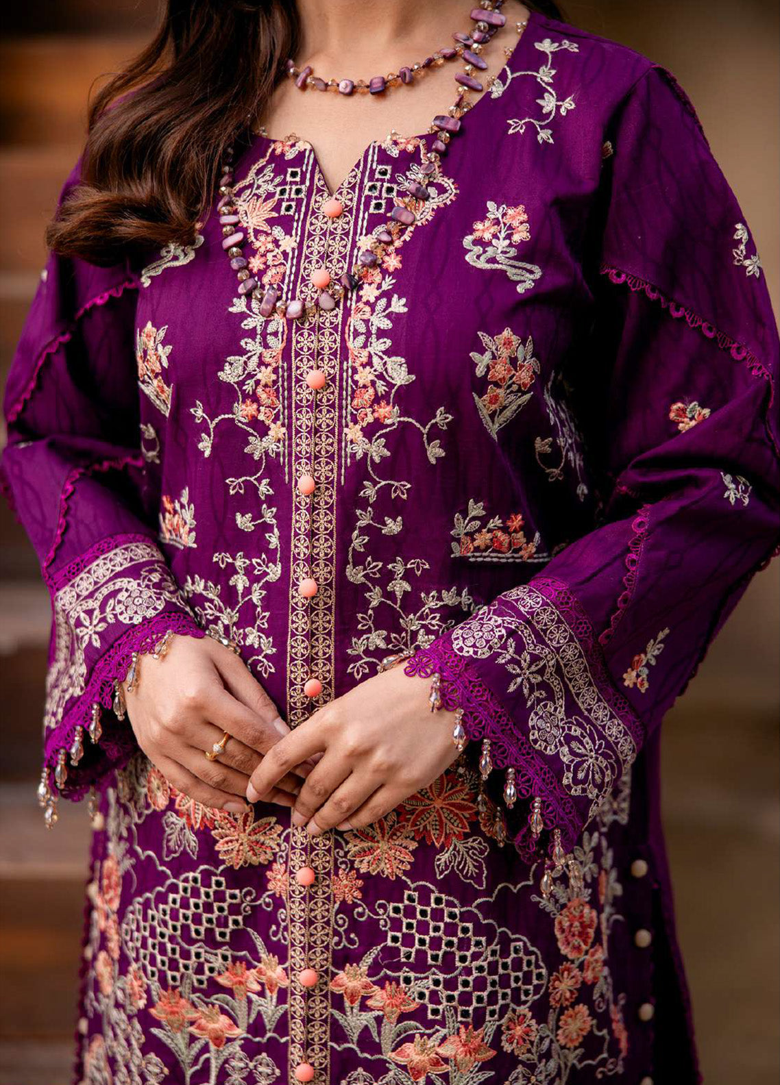 Khass by Peridot Embroidered Lawn Suits Unstitched 3 Piece - PR25EE PR-420B Khass by Peridot Embroidered Lawn Suits Unstitched 3 Piece - PR25EE PR-420B