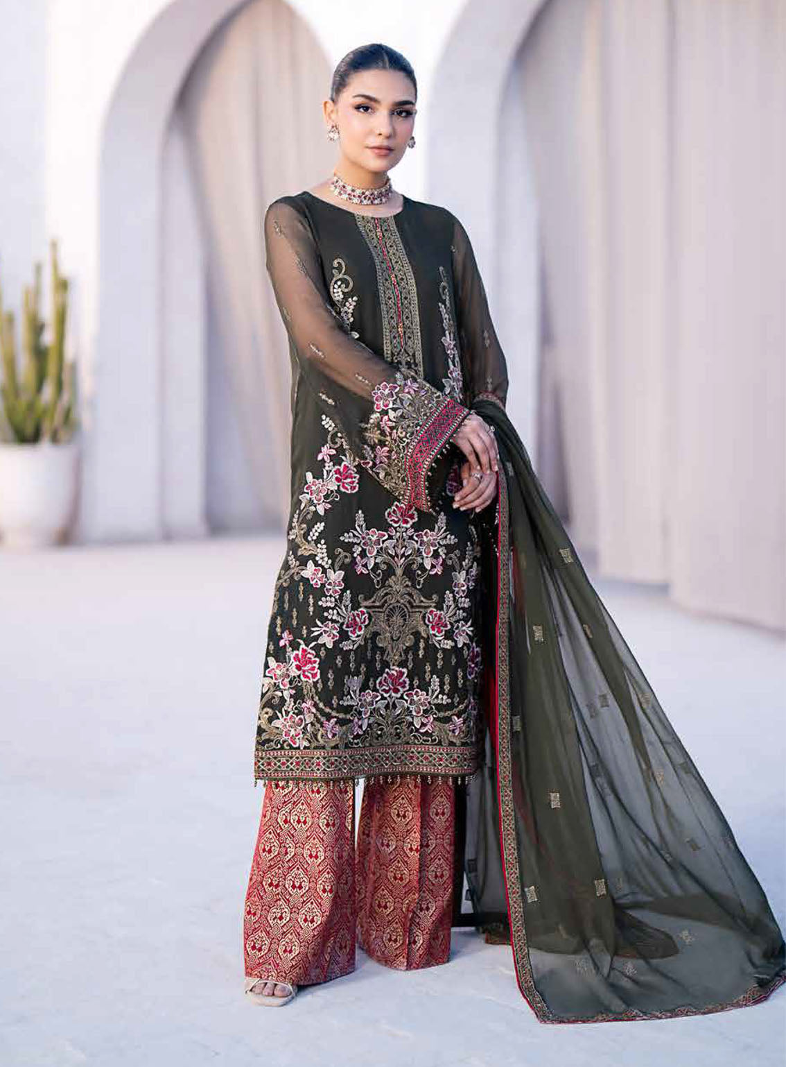 Kuch Khas By Flossie Embroidered Chiffon Suits Unstitched 3 Piece - FS24KKC K-1504 RAHA Kuch Khas By Flossie Embroidered Chiffon Suits Unstitched 3 Piece - FS24KKC K-1504 RAHA