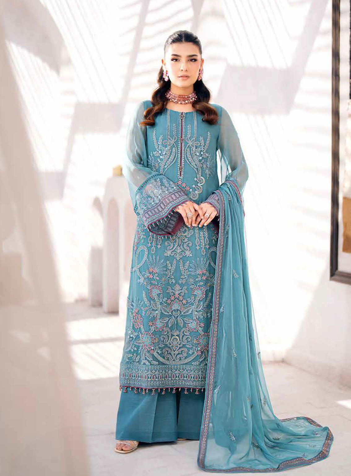 Kuch Khas By Flossie Embroidered Chiffon Suits Unstitched 3 Piece - FS24KKC K-1505 FAE Kuch Khas By Flossie Embroidered Chiffon Suits Unstitched 3 Piece - FS24KKC K-1505 FAE