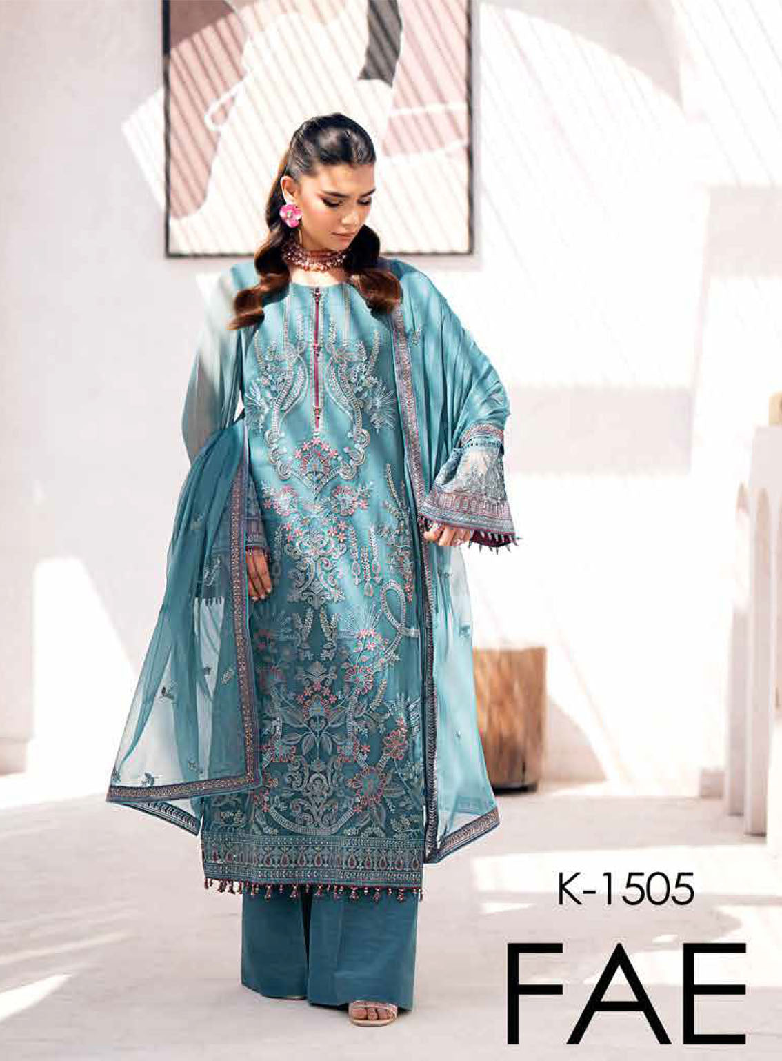 Kuch Khas By Flossie Embroidered Chiffon Suits Unstitched 3 Piece - FS24KKC K-1505 FAE Kuch Khas By Flossie Embroidered Chiffon Suits Unstitched 3 Piece - FS24KKC K-1505 FAE