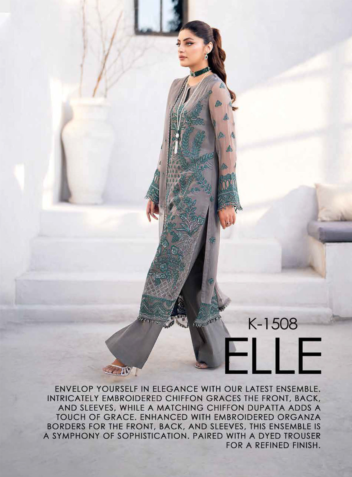 Kuch Khas By Flossie Embroidered Chiffon Suits Unstitched 3 Piece - FS24KKC K-1508 ELLE Kuch Khas By Flossie Embroidered Chiffon Suits Unstitched 3 Piece - FS24KKC K-1508 ELLE