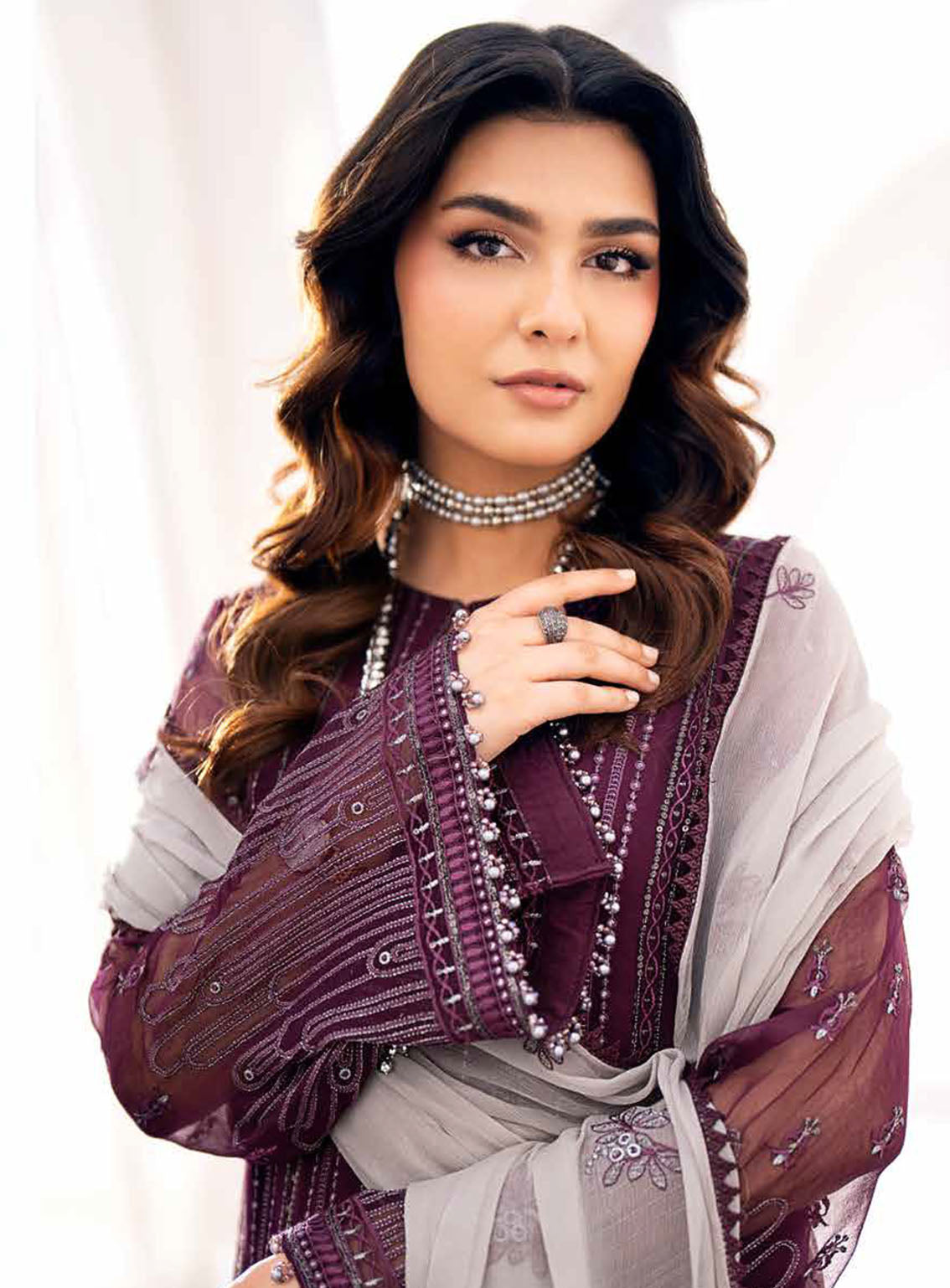 Kuch Khas By Flossie Embroidered Chiffon Suits Unstitched 3 Piece - FS24KKC K-1509 CLAIRE Kuch Khas By Flossie Embroidered Chiffon Suits Unstitched 3 Piece - FS24KKC K-1509 CLAIRE